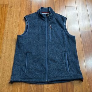 Orvis Men's Classic Fleece Full Zip‎ Sweater Vest Navy Blue Size XL